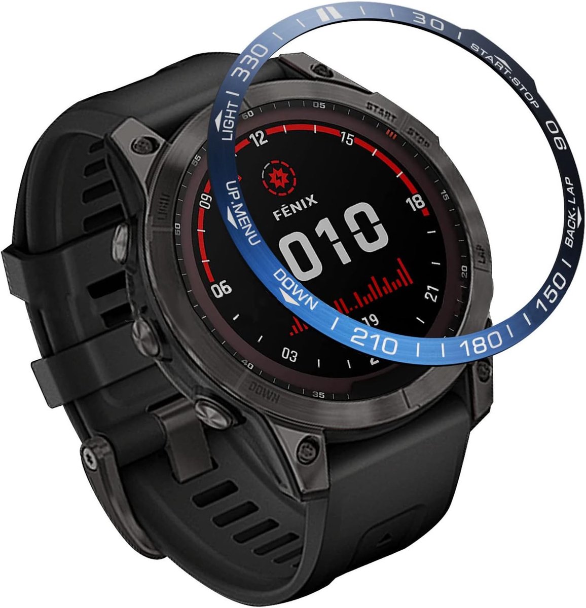 Stainless Steel Watch Bezel Styling - Garmin Fenix 7X Bezel Ring - Anti Scratch Collision Protection Bezel Loop - Blauw