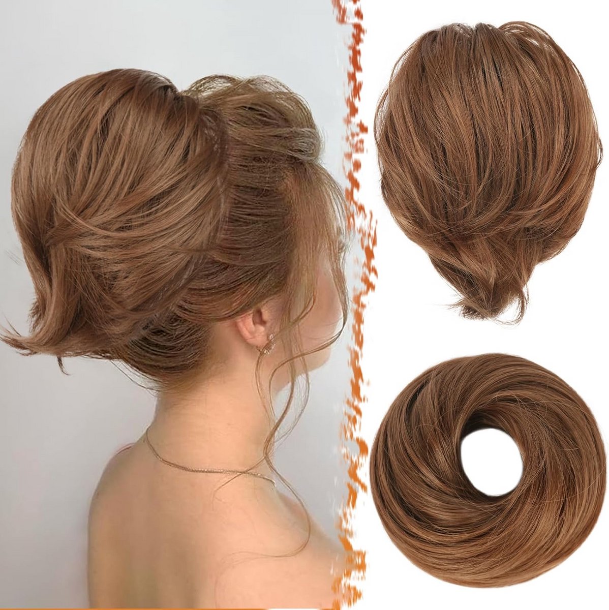 Korte Synthetische Paardenstaart Knoop Haarverlenging Elastische Scrunchie voor Dames