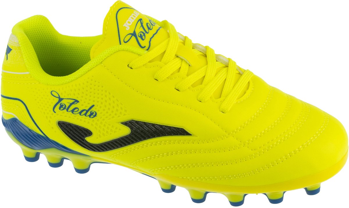 Joma Toledo Jr 26 TOJS AG voetbalschoenen voor jongens, geel, maat 33, synthetisch leder met kurken noppen.