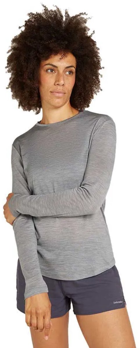 Icebreaker Merino 125 Cool-lite Sphere Iii T-shirt Met Lange Mouwen Grijs S Vrouw