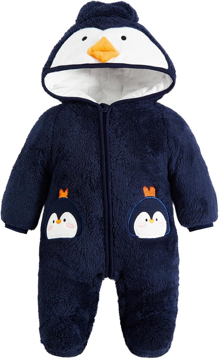 Warm Baby Sneeuwpak met Capuchon voor Jongens en Meisjes - Fleece Winter Jumpsuit