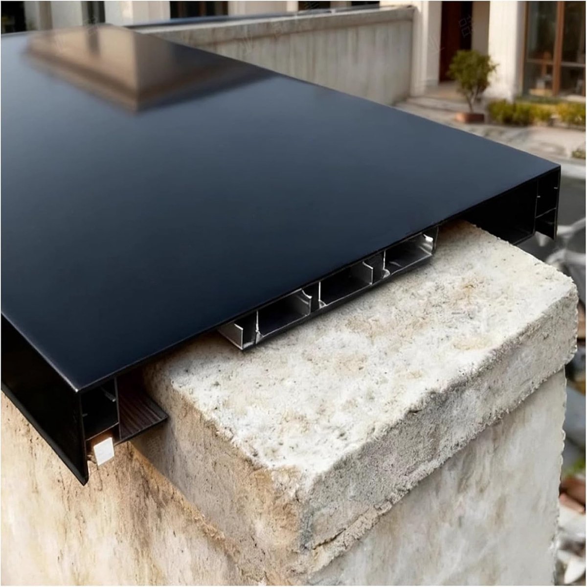 Afdekplaat Muur - Bovenmuur Afwerking - Terras Verlichting - Op Maat Gemaakt - 5ft Lengte - Zwart