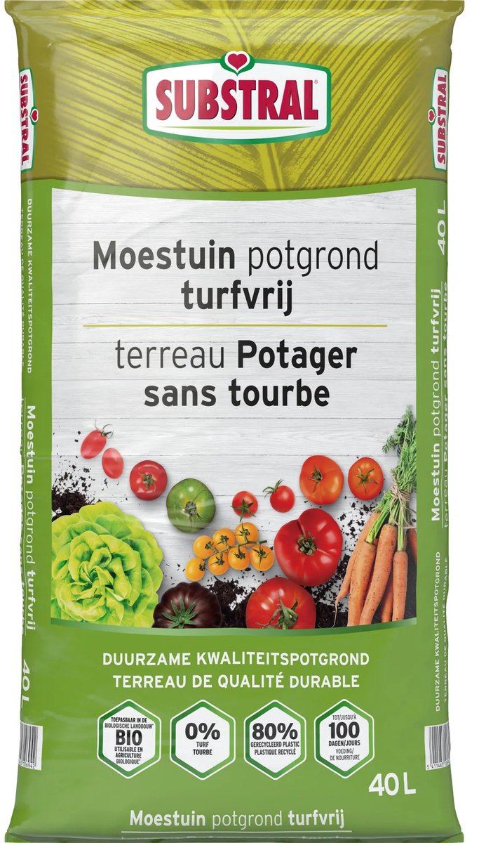 Substral potgrond moestuin turfvrij 40L