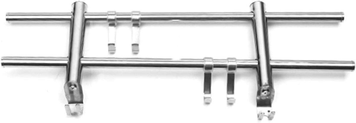 Handdoekrek radiator - Paneel rek - Handdoeken drogen - Roestvrij staal - 60 cm dubbele staaf - Zilver