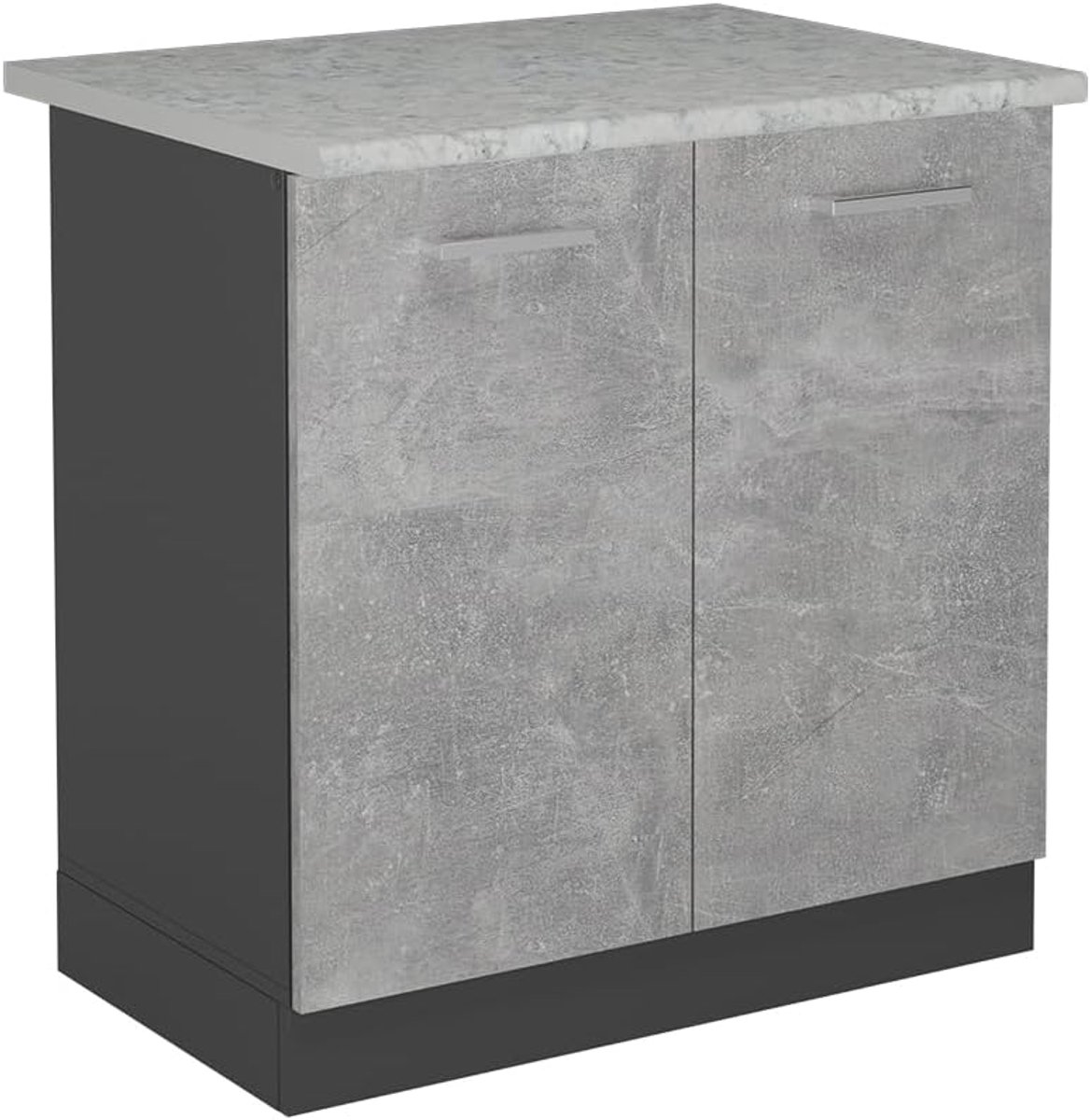 Wastafelkast - Keukenkast Onderbouw - Keuken Organiseren - Verstelbare Voeten - 80 cm Breed - Beton Look