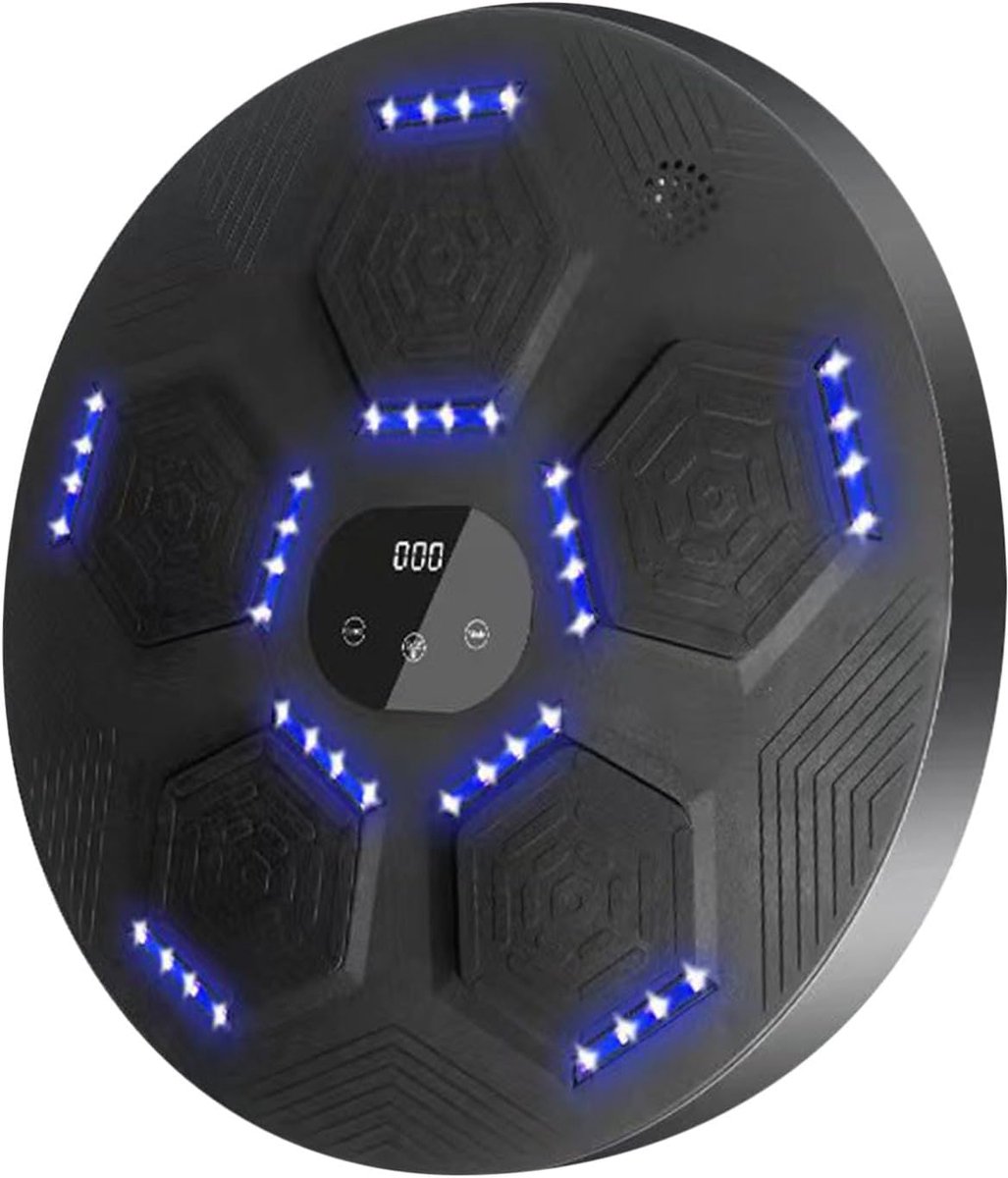 Muzikale Boksmachine - Elektronische Ponsmachine - Thuis Trainen - Instelbare Snelheid - 44x47x9 cm - Zwart