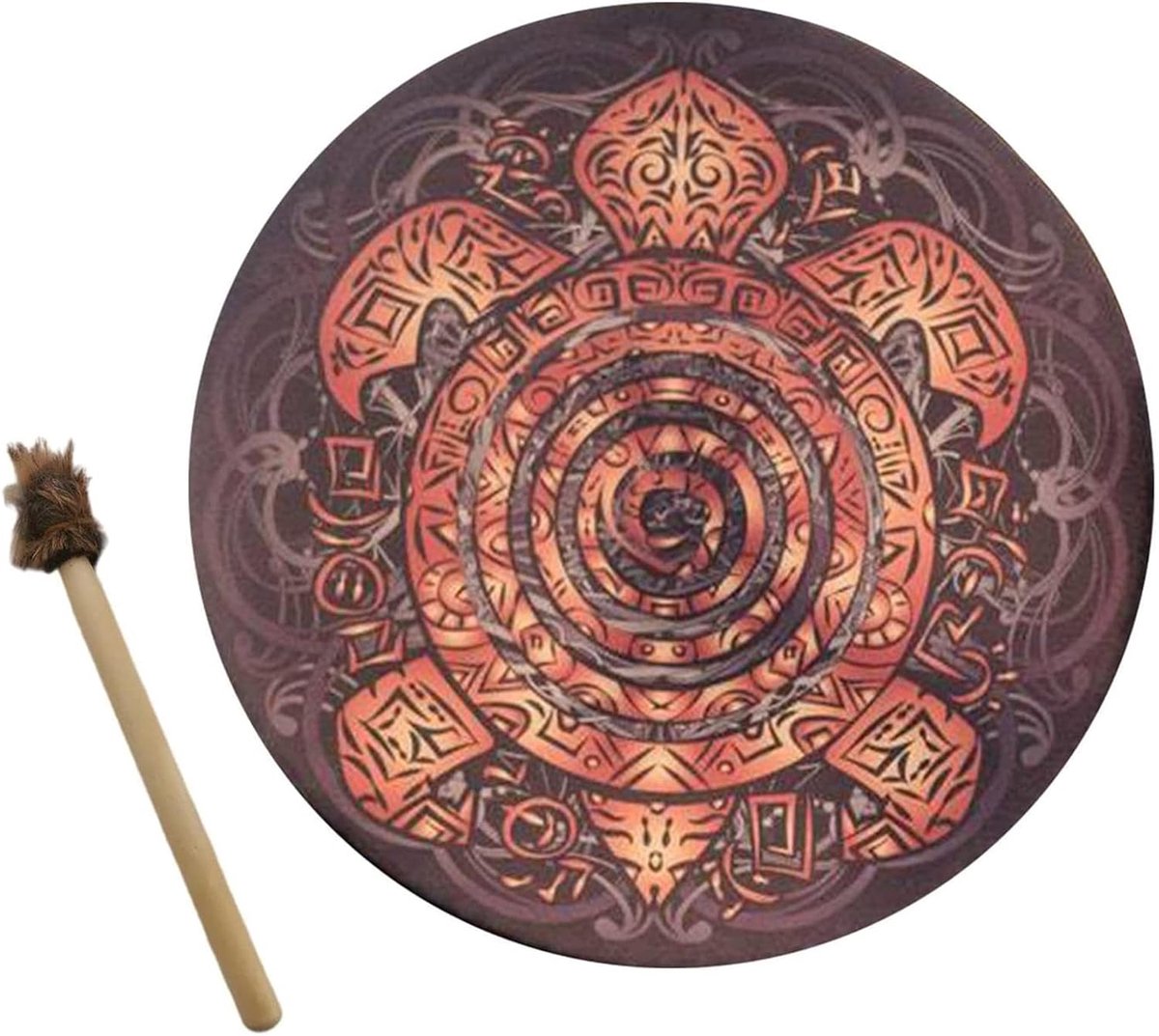 Sjamaan Drum - Spirit Trommel - Muziek Maken - Handgemaakt Decoratie Ontwerp - 25x25x5 cm - Wit