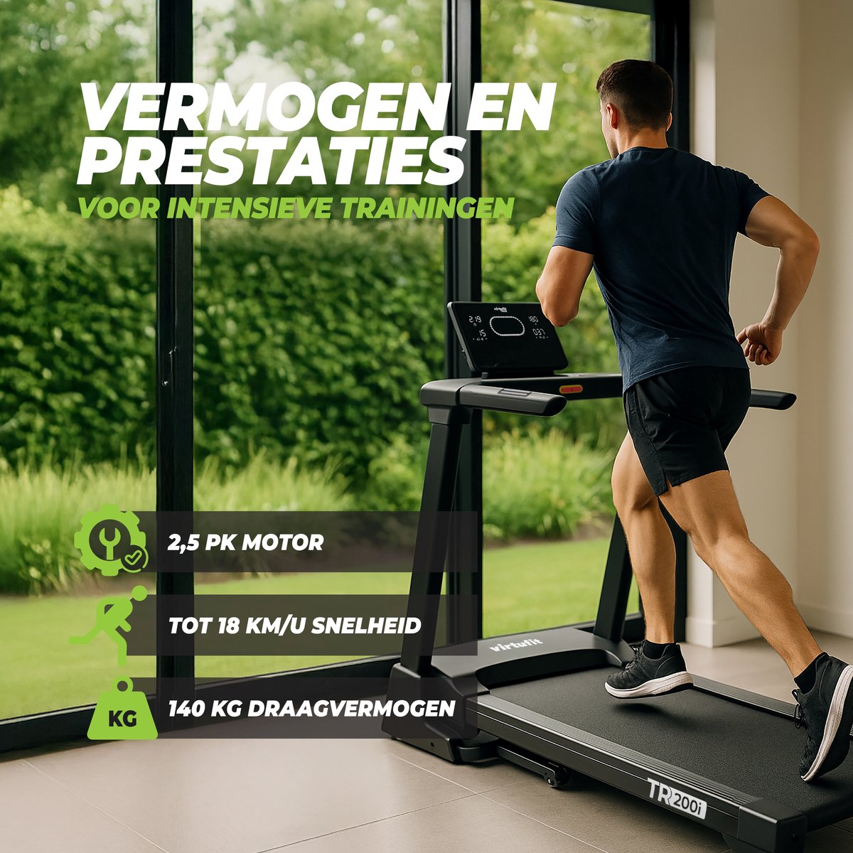 VirtuFit TR200i Loopband 18 km/h Inklapbaar Zwart - afbeelding 3