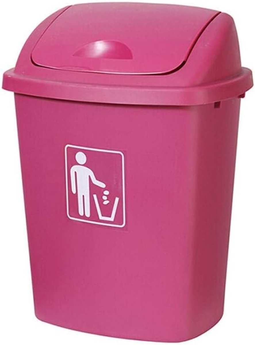 Prullenbak - Vuilnisbak Afvalbak - Huishoudelijk Gebruik - Grote Capaciteit - 30L - Roze