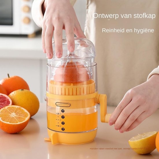 Hand Citruspers - Sap Machine - Vers Sap Maken - Robuuste Constructie - 11x20.5 cm - Geel — afbeelding 3