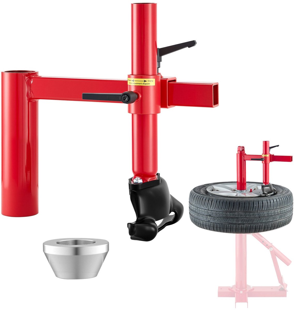 Bandenwisselaar Montagekop - Adapterset - Voor Handmatige Stalen Bandenwisselaar - Geschikt voor 41-53 cm Banden/Velgen - Universeel - Voor Buiten en Mobiele Autoreparaties