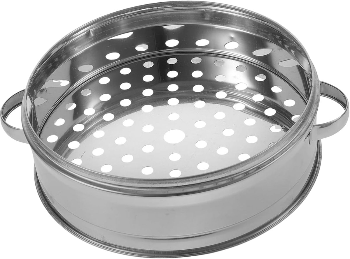 Rvs Stoommandje - Stoomkoker Keuken - Stoomgerechten Bereiden - Hittebestendig Handvat - 20x20CM - Zilver