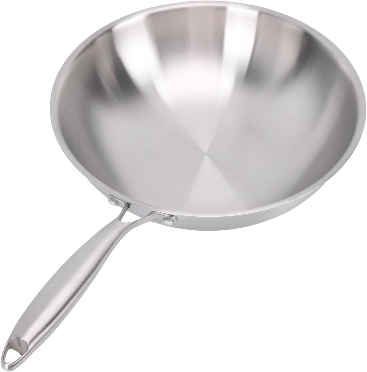 Roestvrijstalen Wok - Roerbakpan - Snel Koken - Aluminium Kern - 34CM