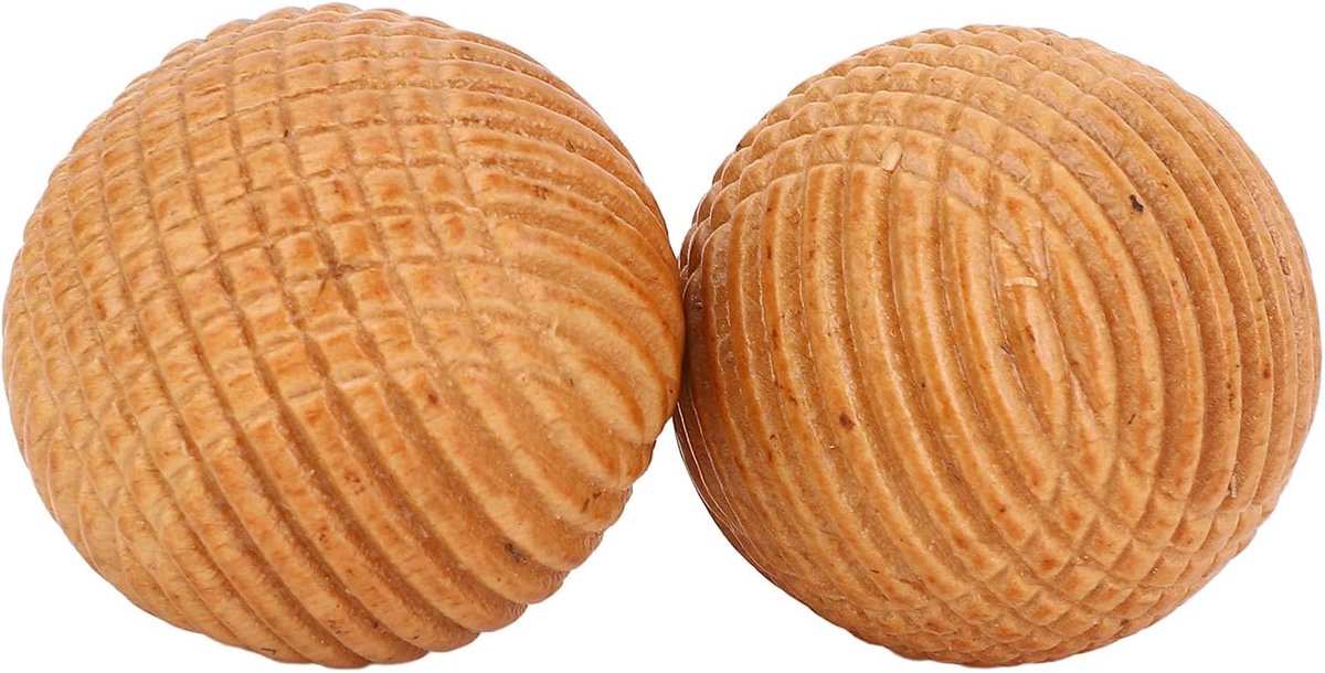Houten Handballen - Ontspannende Massageballen - Handversterking Thuis - Ergonomisch Dubbel Ontwerp - 18 x 12 x 5 cm