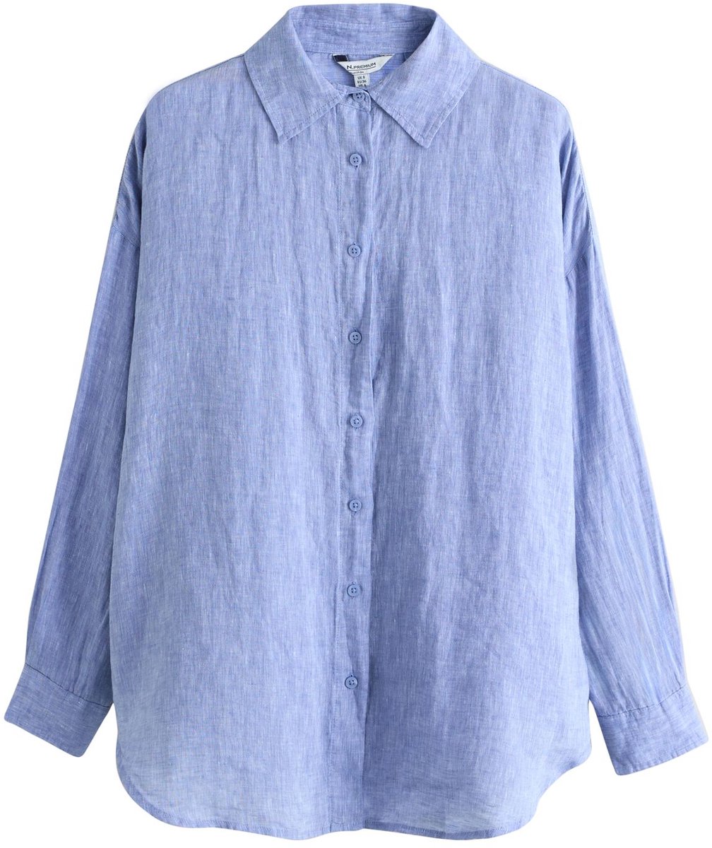 Next - Dames - N. Premium 100% linnen overhemd - Blauw
