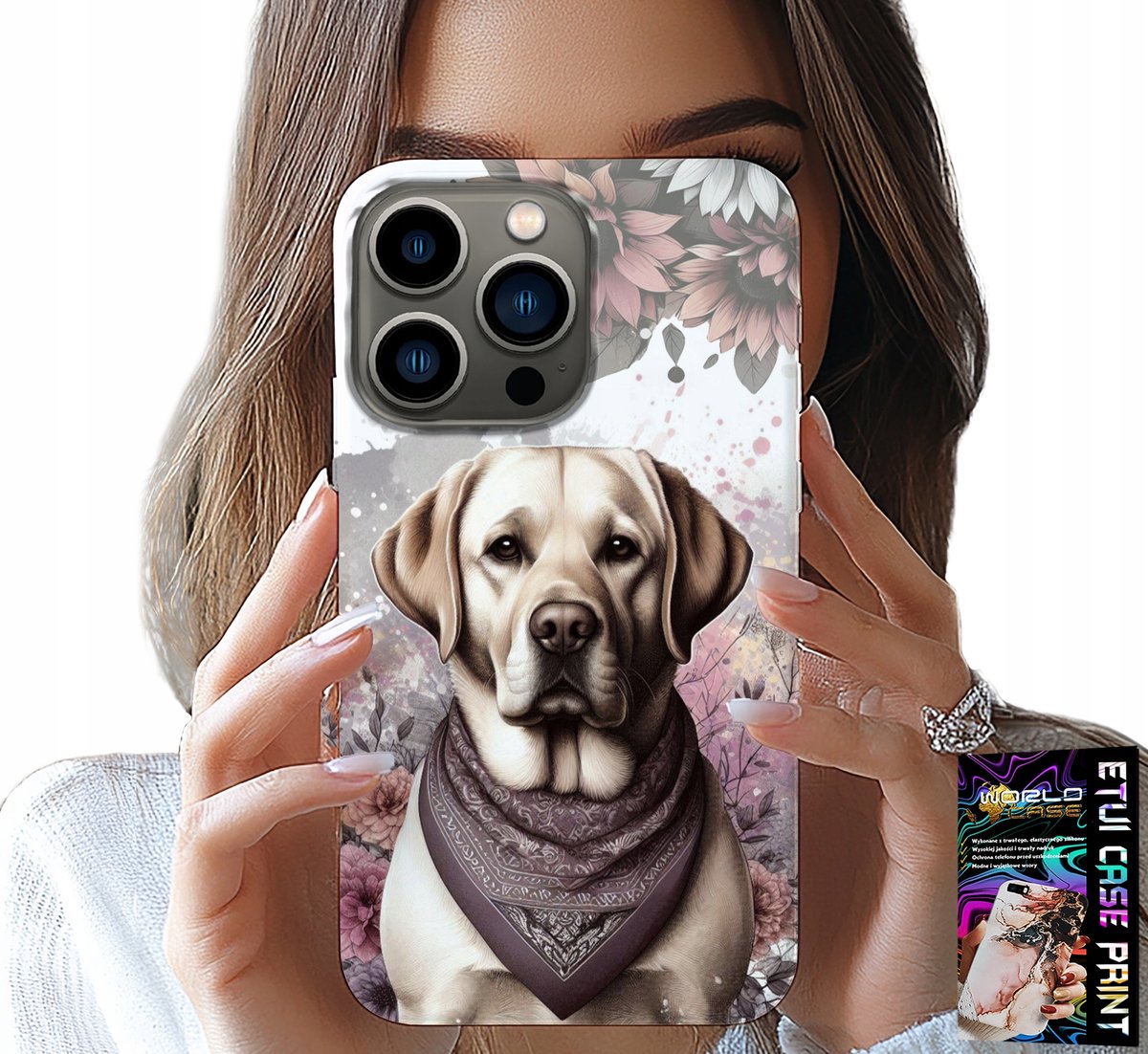 HOESJE VOOR IPHONE 15 PRO MAX - HONDENPATROON MET HUSKY + GLAS