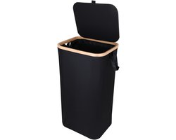 Wasmand met Deksel – Opvouwbare Wasmand – Wasbox 100L – Wassorteerder met Binnenzak – Beige – Voor Badkamer, Slaapkamer en Wasruimte