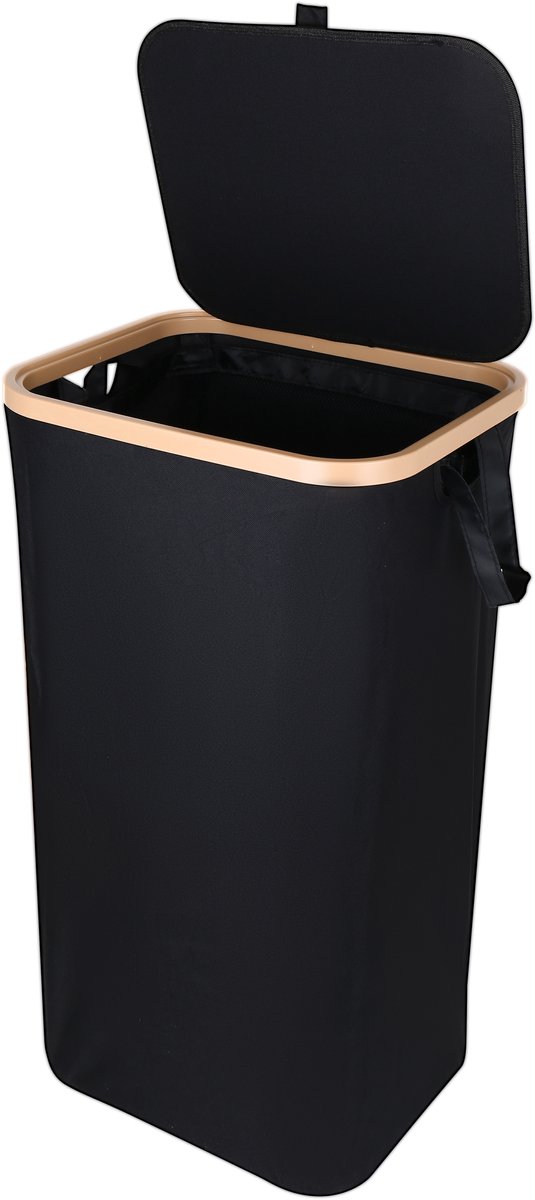 Wasmand met Deksel – Opvouwbare Wasmand – Wasbox 100L – Wassorteerder met Binnenzak – Beige – Voor Badkamer, Slaapkamer en Wasruimte