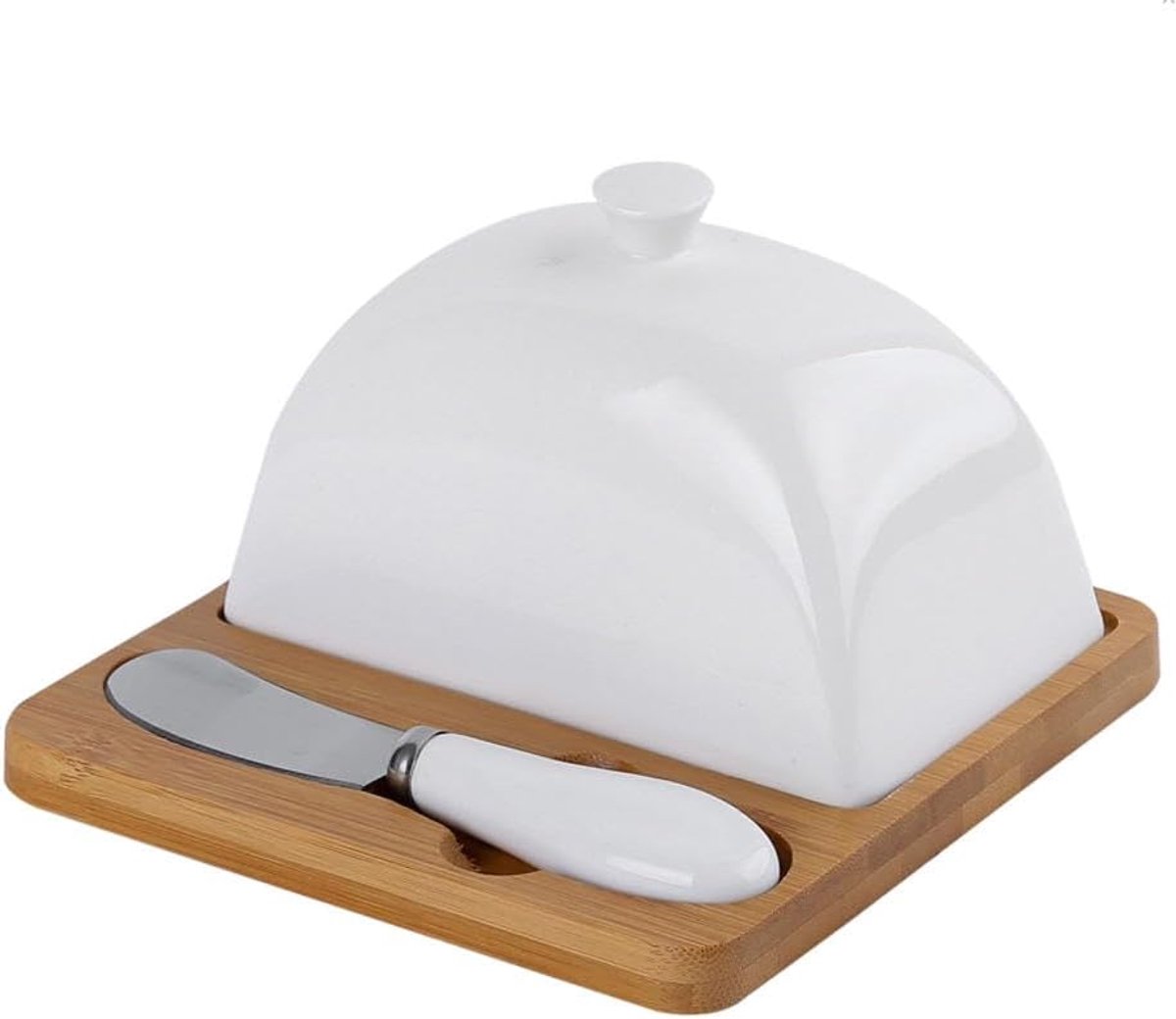 Botervloot - Boterhouder Deksel - Aan Tafel Serveren - Klassiek Design - Zie Afbeelding 2 - Wit