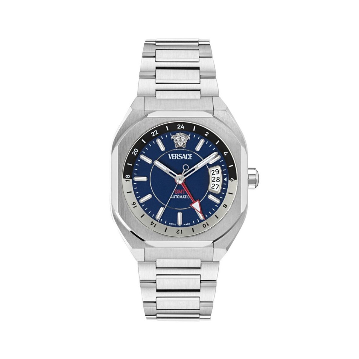 Versace V-Contempo Gmt VE0I00225 Horloge - Staal - Zilverkleurig - Ø 40 mm