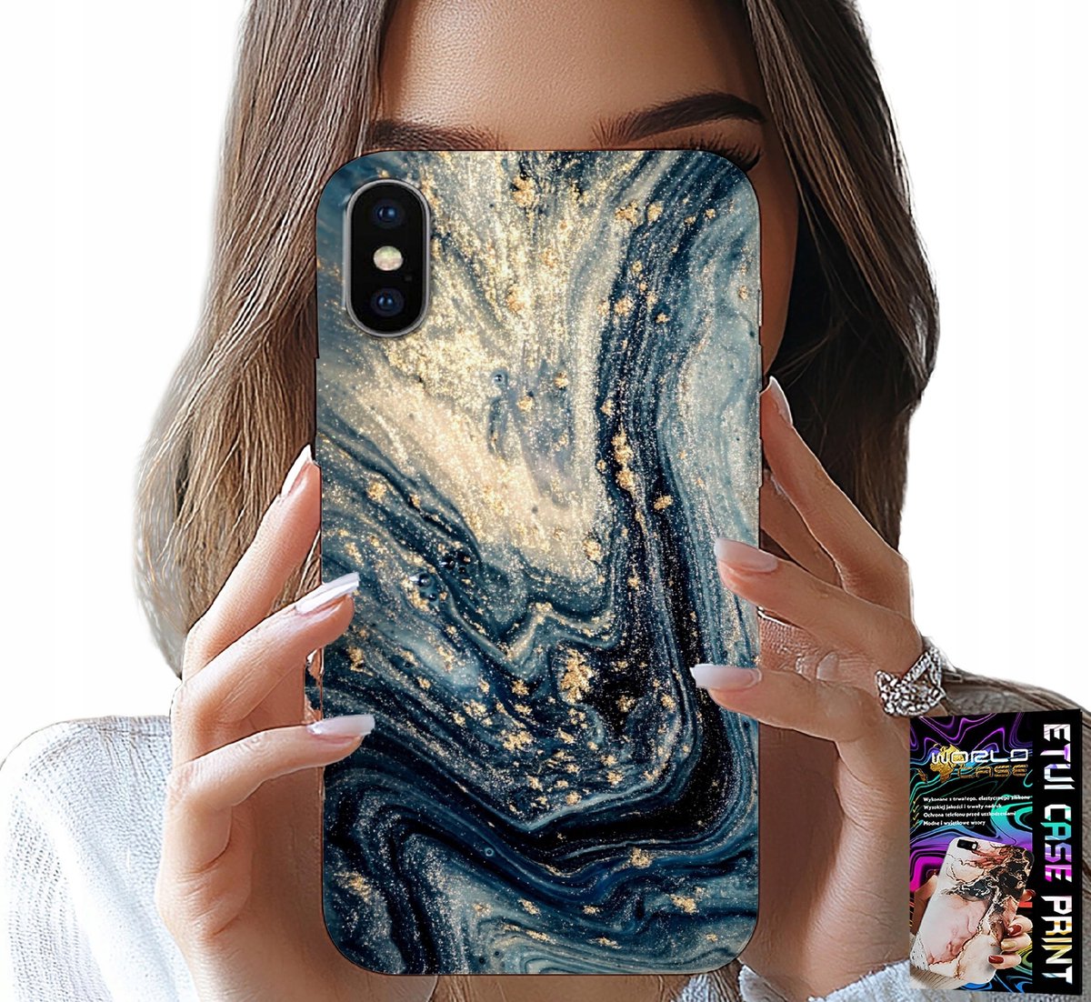 HOESJE VOOR IPHONE XS MAX - ELEGANT STEENPATROON