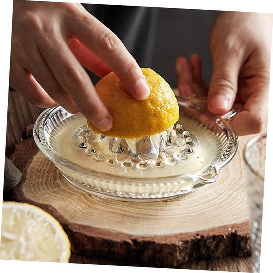 Handmatige Citroenpers - Fruitpers Keuken - Verse Sapjes Maken - Glazen Kom - 6x11x6 cm - Transparant — afbeelding 2