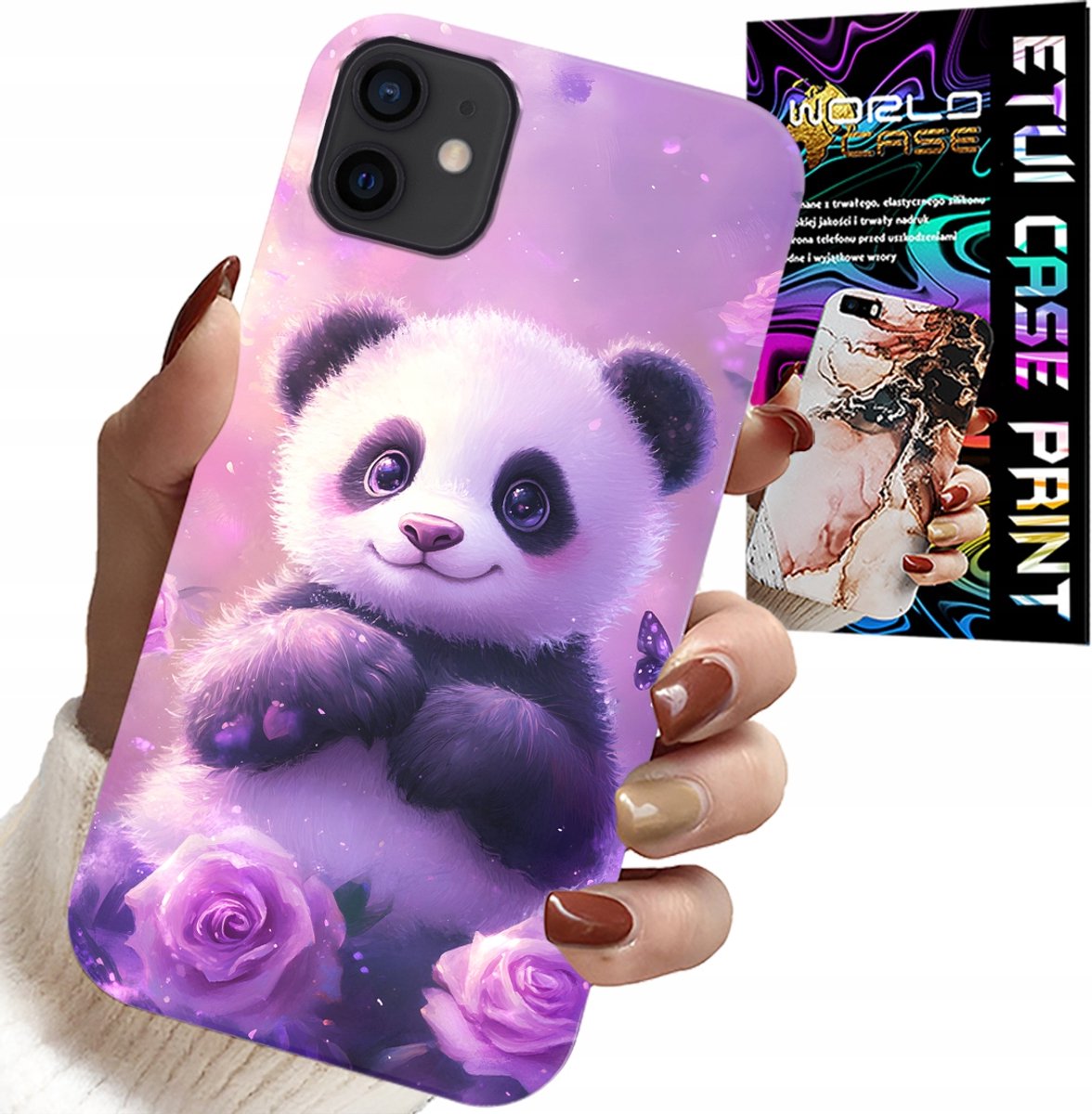 iPhone 13 Mini hoesje - Leuke panda-patronen voor kinderen + glas
