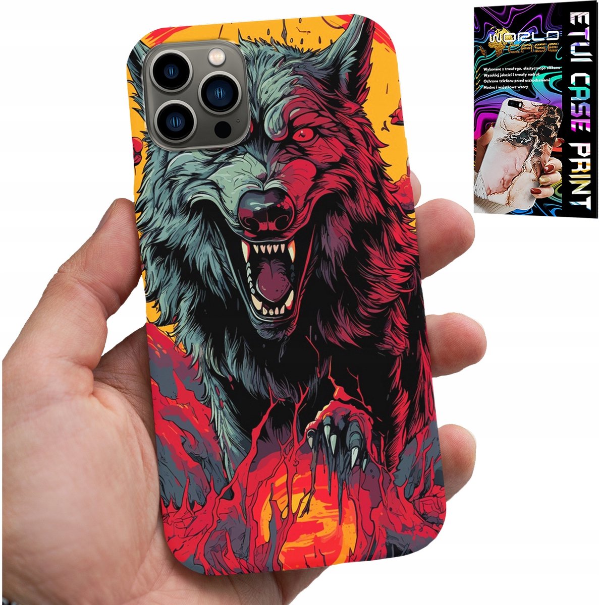HOESJE VOOR IPHONE 13 PRO MAX - WOLF WOLVES PACK SUPER PATRONEN HOESJE + GLAS