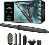 Doos van de Revamp 7-in-1 airstyler met afbeeldingen van de opzetstukken en functies.