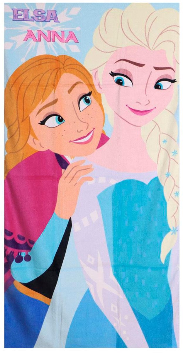 Disney Frozen Strandlaken Elsa en Anna – Polyester – 70x140 cm – Sneldrogend – Strand Handdoek Meisjes