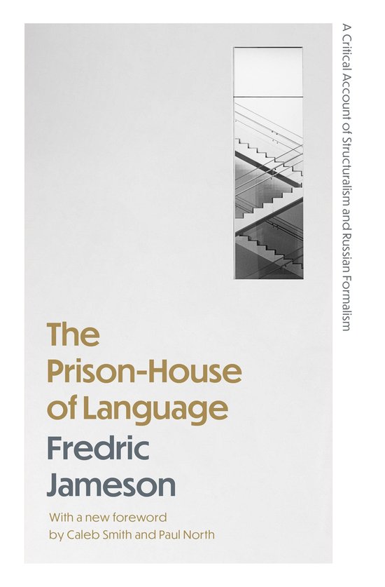 Boekomslag met tekst 'The Prison-House of Language' en 'A Critical Account of Structuralism and Russian Formalism'. Een foto van een trap is zichtbaar.