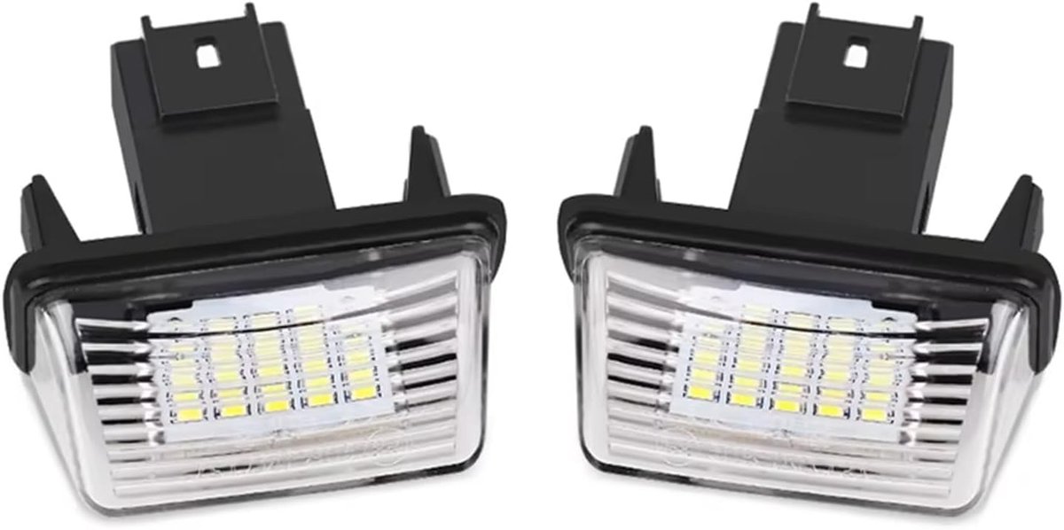 Kentekenverlichting LED - Nummerplaatlampen - Veiliger Rijden - 18 LED's per lamp - 12V - Wit