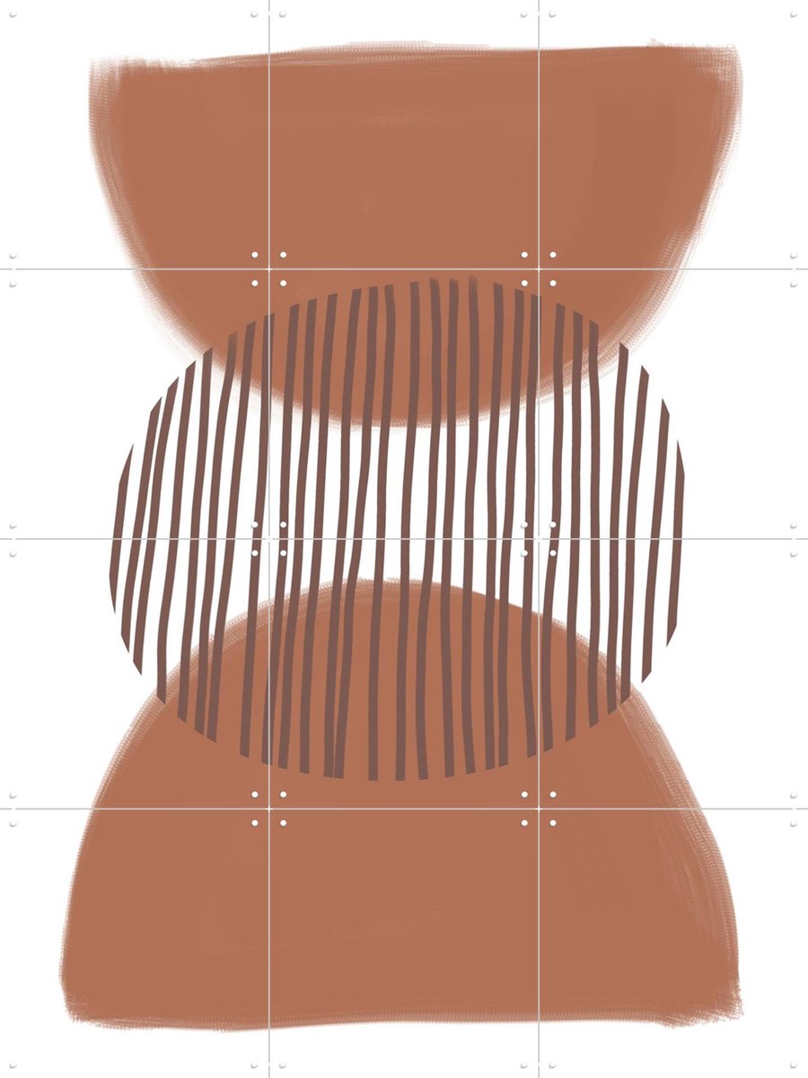 IXXI Geometric Brush, Melloi Art & Various - 60 x 80 cm - Gratis ophangtool - Grote wanddecoratie en posters - Abstract, Line art, Modern