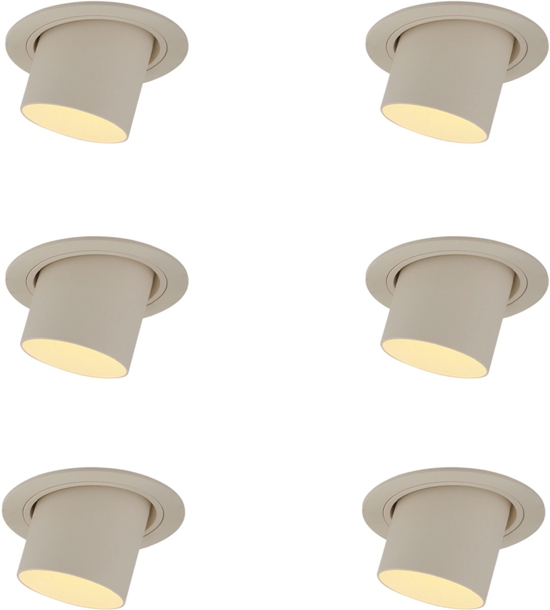 QAZQA installa - Moderne Inbouwspot - 6 stuks - Ø 9.2 cm - Beige - Woonkamer | Slaapkamer | Keuken