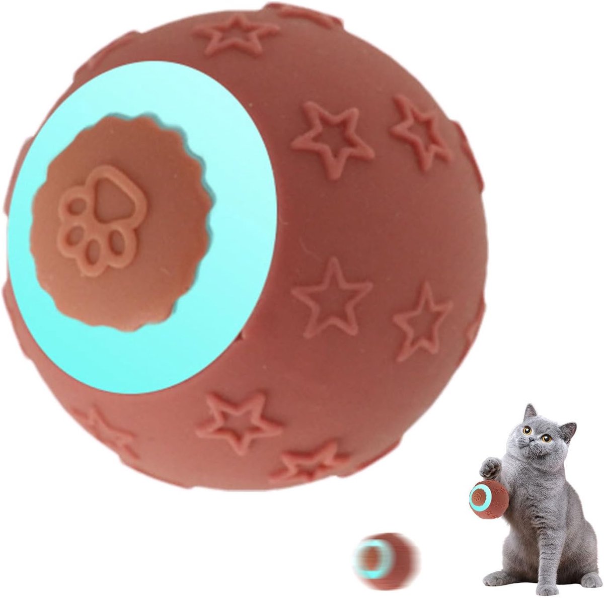 Interactief Kattenspeeltje - Automatische Bal - Spelen Binnen - 2 Spelmodi - 6 cm Diameter - Oranje