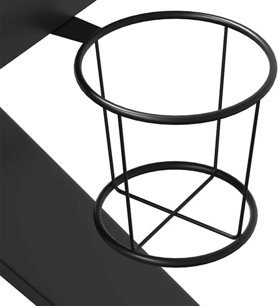 Gaming Bureau - Computertafel Werkplek - Gaming Werken - Ergonomisch K-Frame - 90 x 60 x 75 cm - Zwart — afbeelding 5