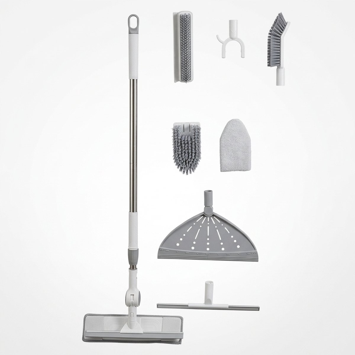 Hearyoo Raamtrekker Set 7-in-1 - Vloerwisser met Uitschuifbare Steel - Multifunctionele Schoonmaakset