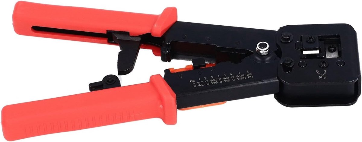 Ethernet Krimptang - RJ45 Tang - Netwerkkabels Maken - Alles-in-één Functie - 27 x 11 x 3 cm