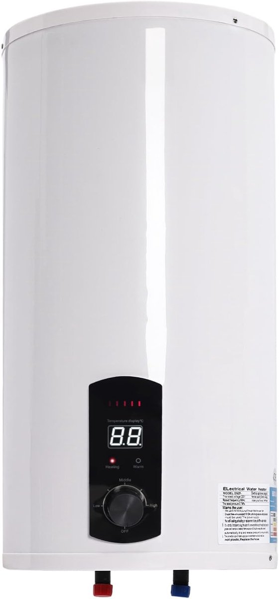 Elektrische Warmwaterboiler - Doorstroomverwarmer Tank - Direct Warm Water - Energieklasse B - 80 Liter Capaciteit - Wit
