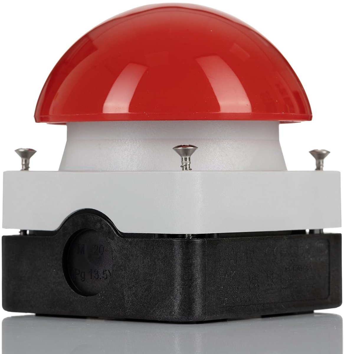 Drukknop Schakelaar - Noodstop Knop - Industriële Besturing - Robuuste Behuizing - 85 x 100 x 85 cm - Rood Grijs