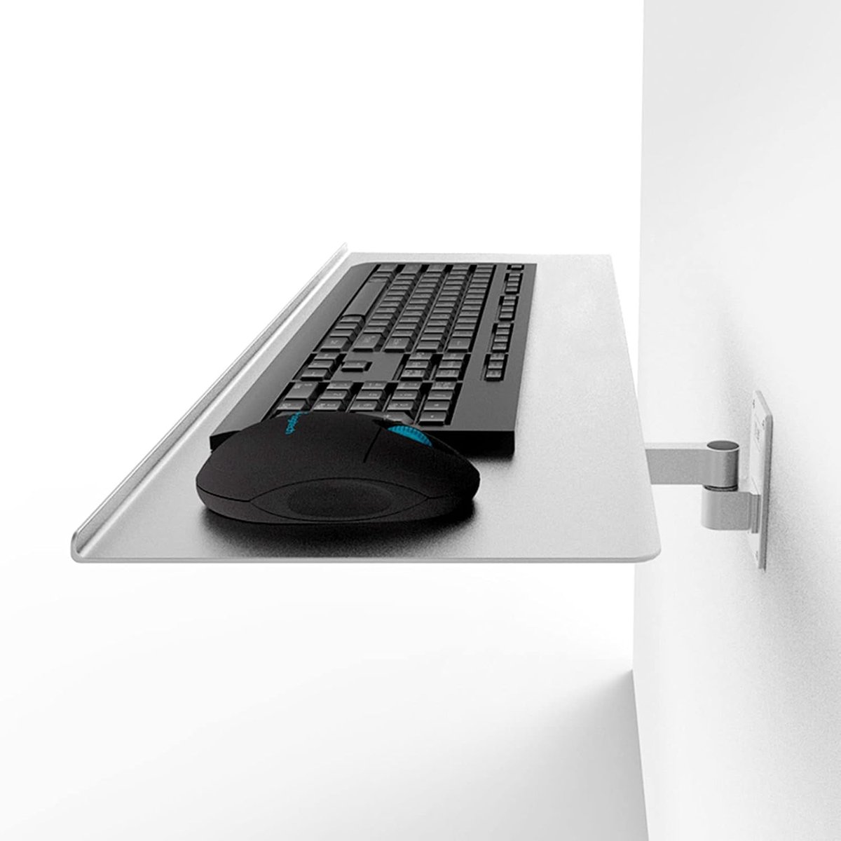 Verstelbaar Toetsenbordplatform - Wandmontage Arm - Ergonomisch Werken - 360 Graden Rotatie - Dubbele Arm