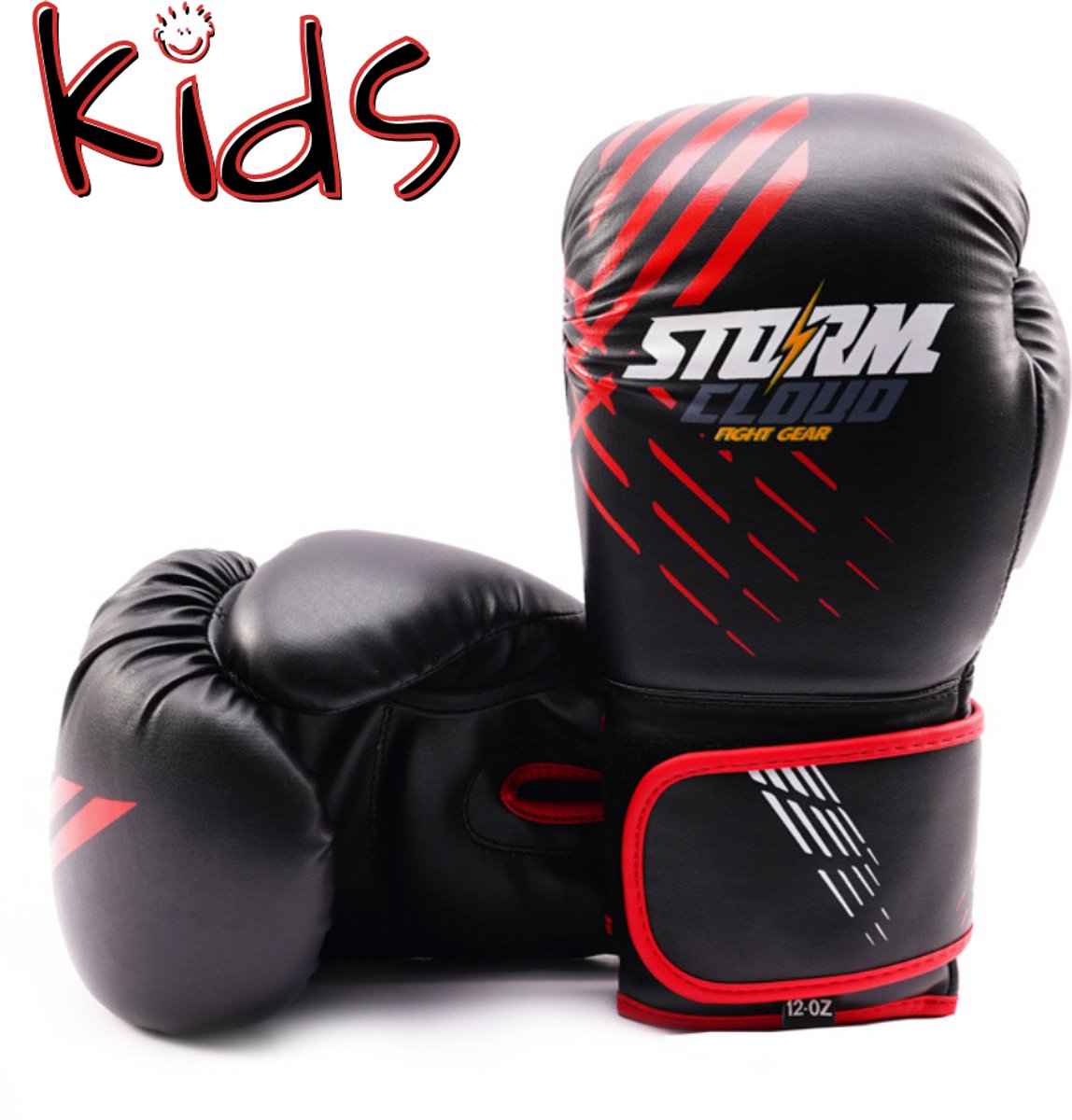 StormCloud Lynx Serie - Bokshandschoenen - Kinderen - Zwart/Rood - 6oz