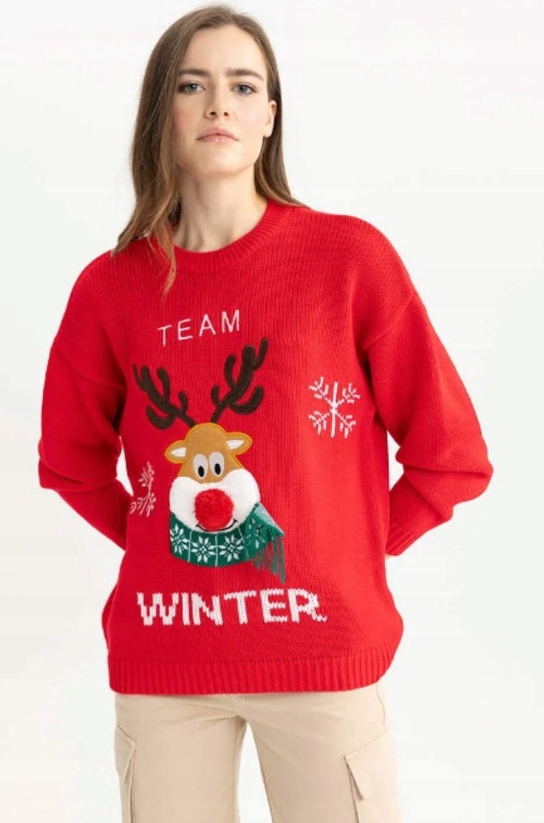 DeFacto - Damestrui - Rood - Rendier - Winter - Maat S