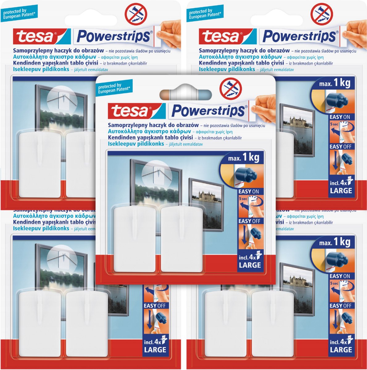 Tesa Powerstrips - Zelfklevende Haken - Voor Fotolijsten - 1kg - 10 Stuks