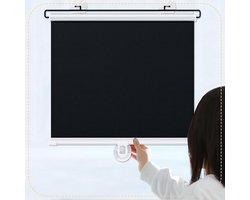 Verduisterende Rolgordijnen - Tijdelijke Raamgordijnen - Geen Boren Nodig - Zuignap Bevestiging - 72 x 180 cm - Zwart