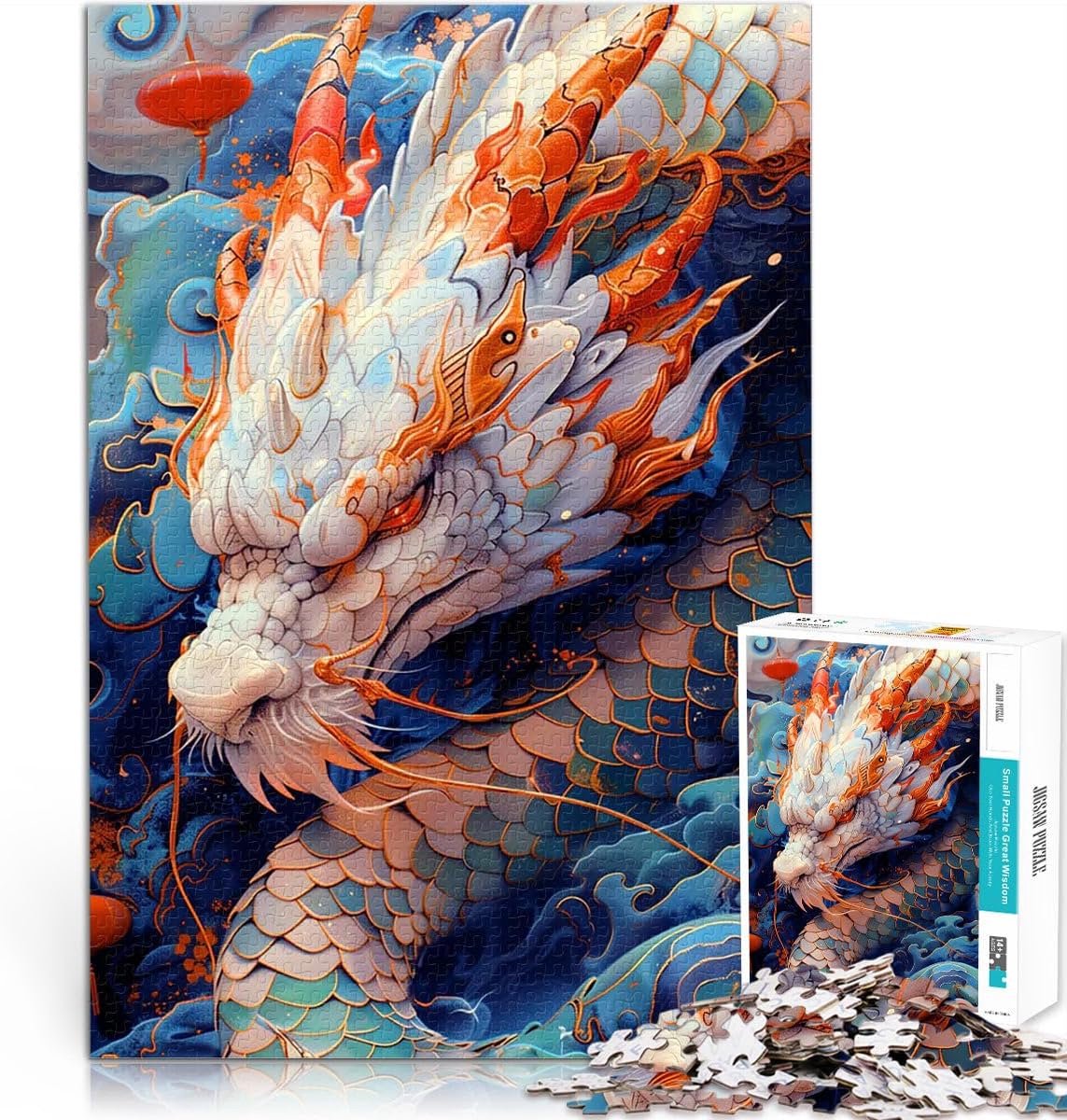 Puzzel 2000 stukjes - Uitdagende Legpuzzel - Ontspanning Thuis - Precisie Gesneden - 100x70 cm - Witte Draak