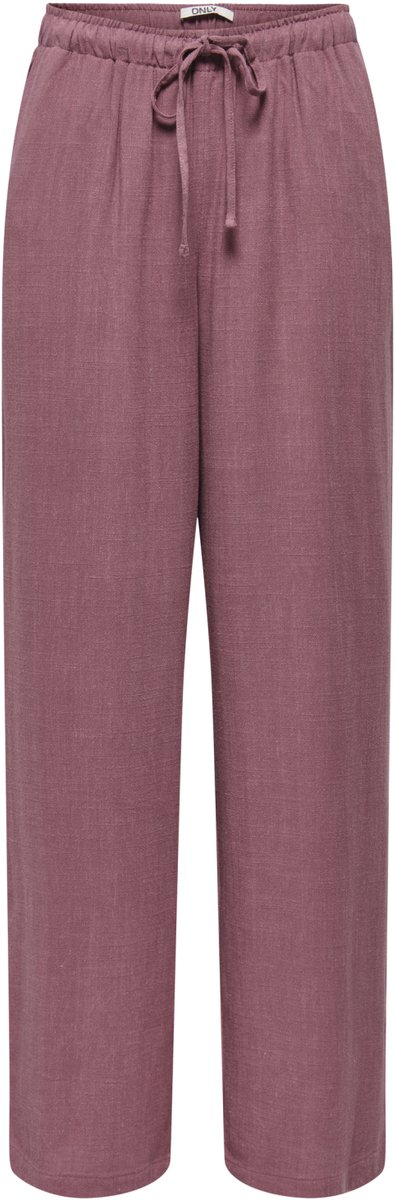 ONLY - ONLSIESTA MW PULL-UP LINEN BL PNT NOOS - - Rose Brown Dames Linen Broek - W28 X L34