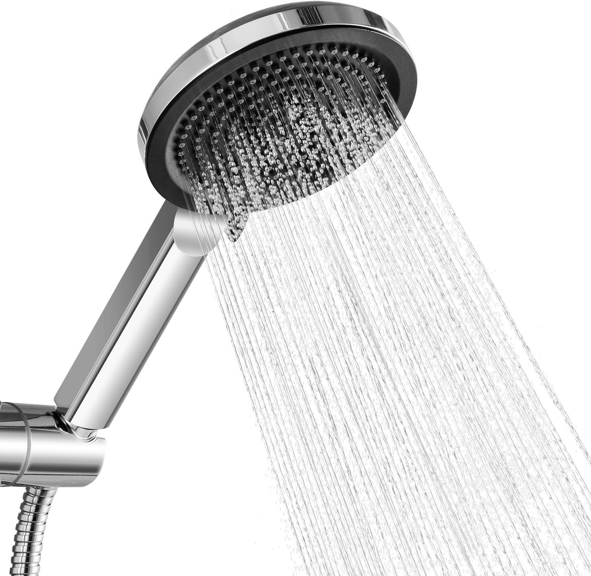 Lonheo Douchekop - Regendouche - Wellness - 4 Sproeistanden - Hoge Druk - Betere Huid - Handdouche -Waterbesparende - Chrome + Zwart