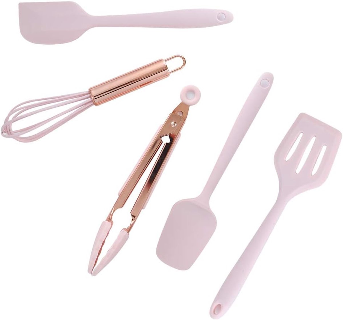 Siliconen Keukengerei Set - Kookgerei Set - Thuiskoken - Hittebestendig -40-230℃ - 5 Stuks - Roze