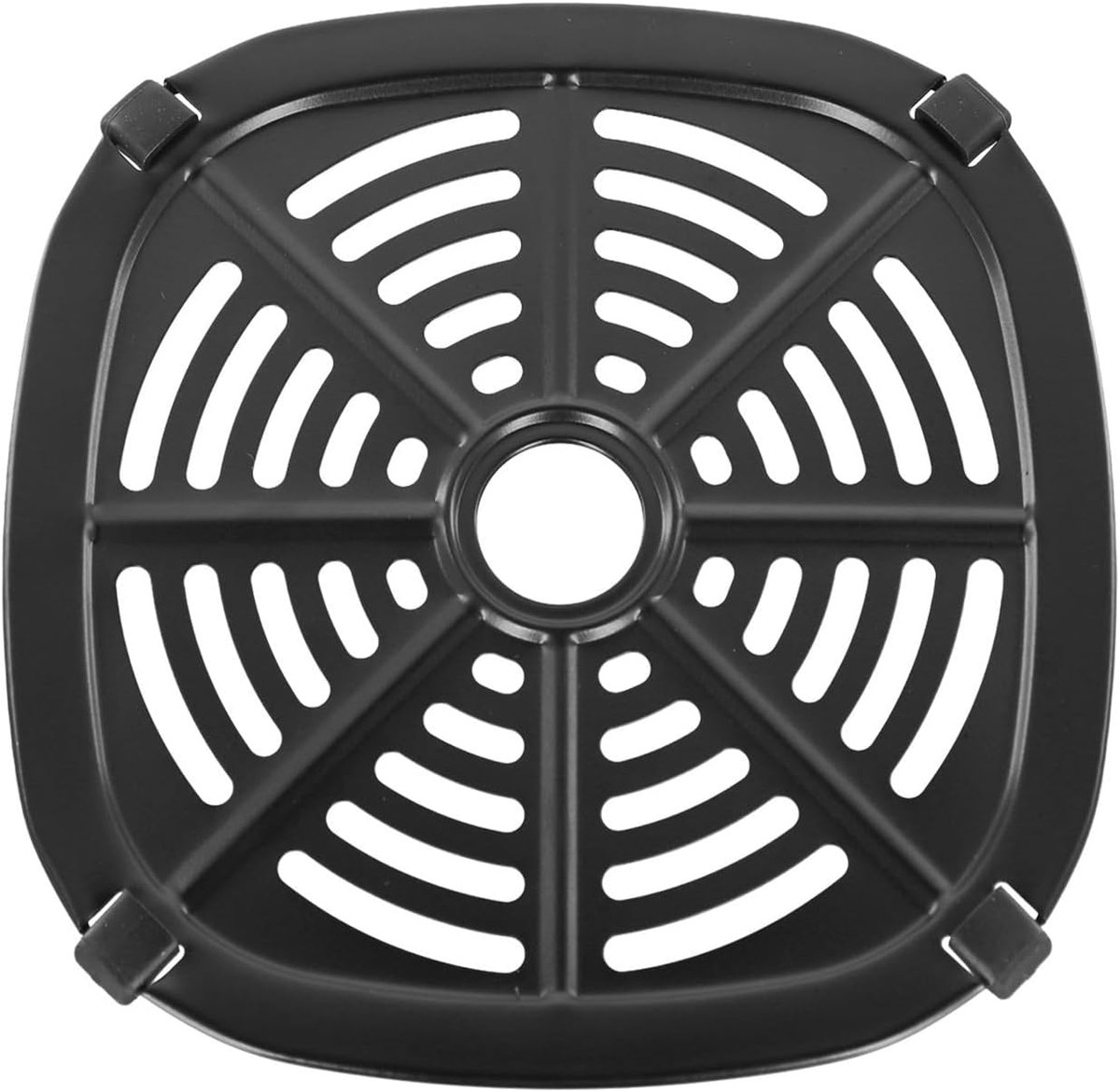 Airfryer Grillpan Vervangingsrek Bakplaat Crispy Grillen Vaatwasmachinebestendig 20.8 x 20.8 cm Zwart